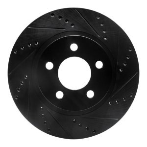 Ford Explorer Sport Brake Rotor (1) - Front Right - R1 Concepts - Drilled & Slotted - Black - `01-`11